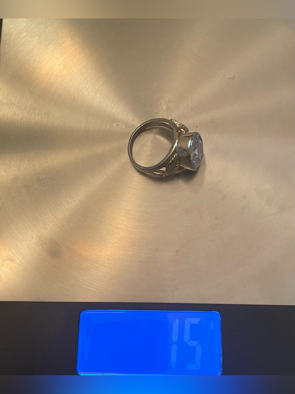 Sterling Silver Clear Crystal Cocktail Ring - Elegant Women's Jewelry. Vintage.